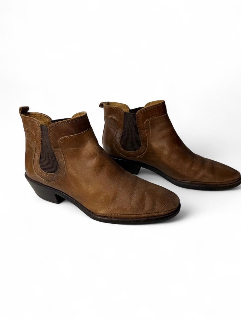 Sofft Brown Leather Chelsea Ankle Boots Women's Size 8M Witchy Western Boho
